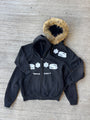 * STATIC * Sun Fade Boxy Detachable Fur Hoodie