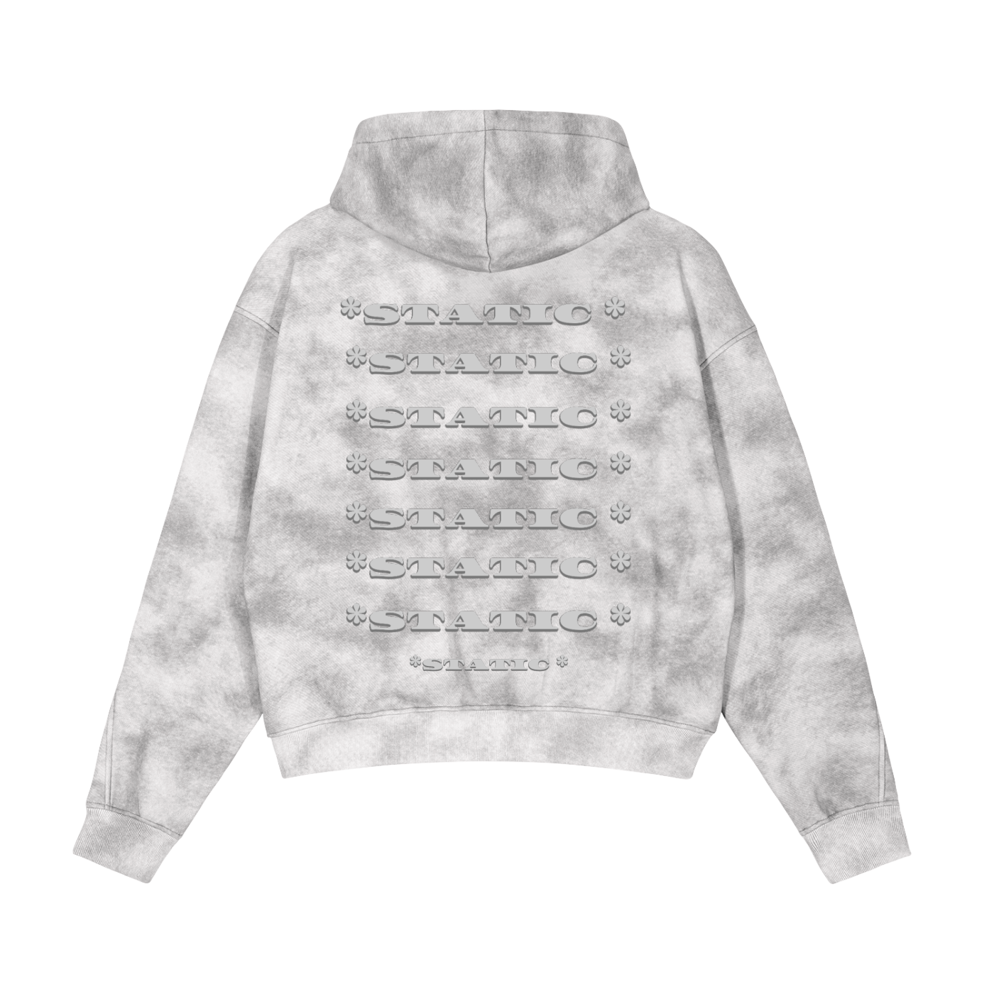 * STATIC * Dirty Washed Boxy Zip-up Fleece Hoodie