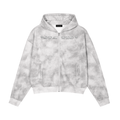 * STATIC * Dirty Washed Boxy Zip-up Fleece Hoodie