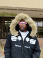 * STATIC * Sun Fade Boxy Detachable Fur Hoodie