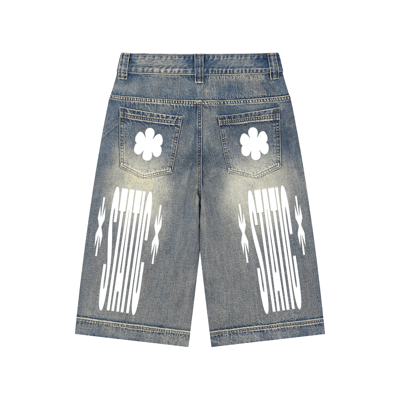 * STATIC * Vintage Wash Baggy Denim Shorts